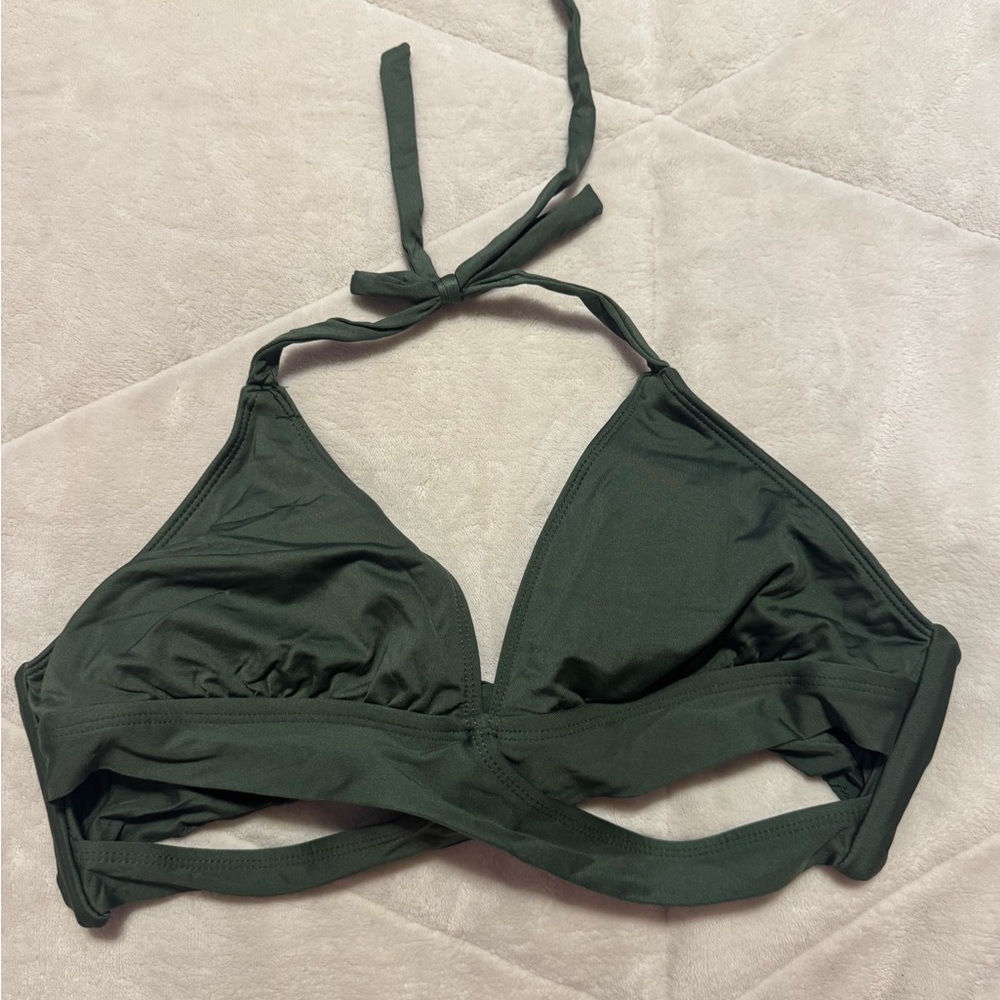 Dark Green Halter Bikini Top - Target